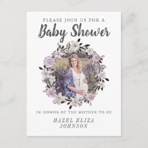 Inbjudningar till blommigt Photo Moderskap Baby Sh
