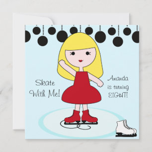 Inbjudningar till Blond Hair Girl Ice Skating Part