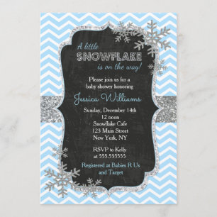 Inbjudningar till Blue Snowflake Baby Shower