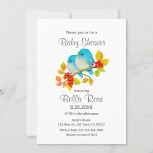 Inbjudningar till Bluebirds Bird Baby Shower