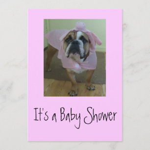 Inbjudningar till brittiska Bulldog Baby Shower