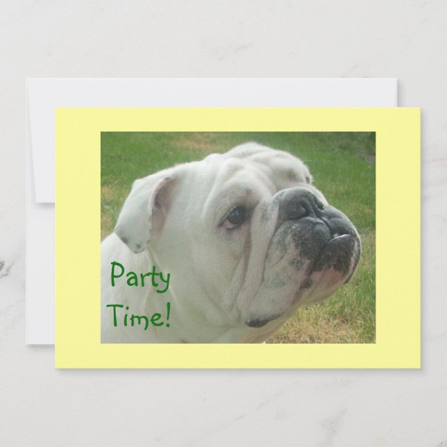 Inbjudningar till brittiska Bulldog Party (Framsida)