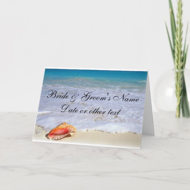 Inbjudningar till bröllop med strandtema (Framsida)