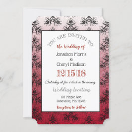 Inbjudningar till Burgundy Black Damask Classy-brö