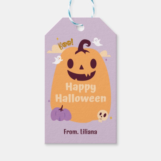 Inbjudningar till Bus eller godis Söta halloween f Presentetikett (Framsidan)