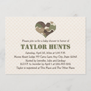 Inbjudningar till Camo Heart Baby Shower