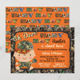 Inbjudningar till Camo Hunting Baby Shower