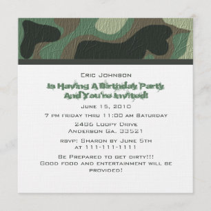 Inbjudningar till Camouflage Party