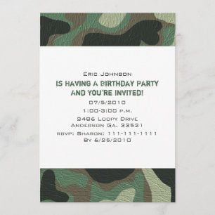 Inbjudningar till Camouflage Party