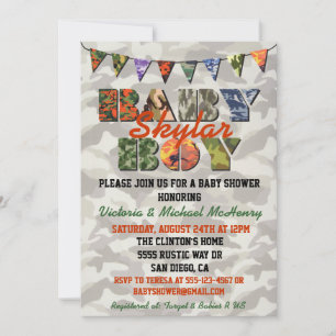 Inbjudningar till Camouflage Pojke Baby Shower