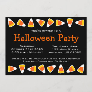 Inbjudningar till Candy corn Halloween fest