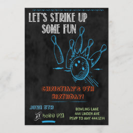 Inbjudningar till Chalkboard Bowling Party
