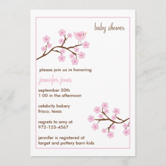 Inbjudningar till Cherry Blommar Baby Shower