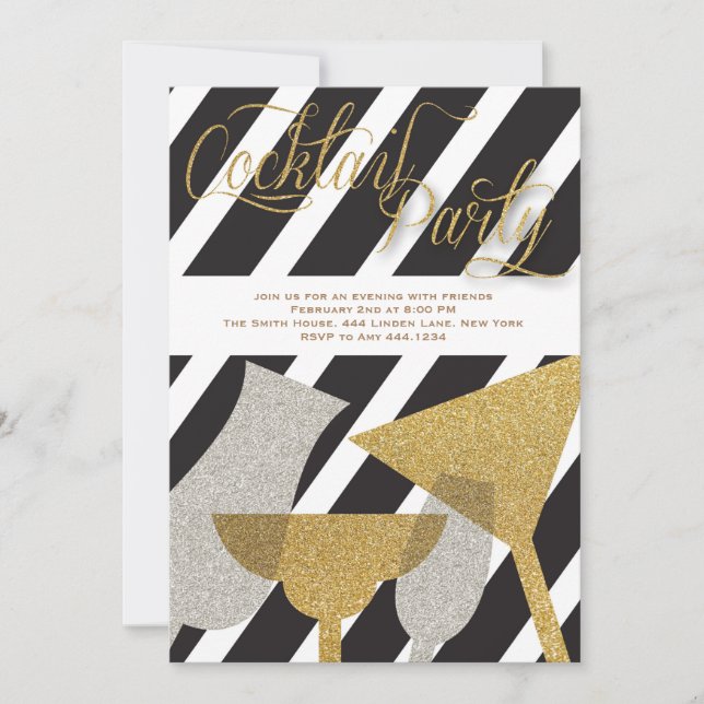 Inbjudningar till Cocktail-partiet i Glitter (Framsida)