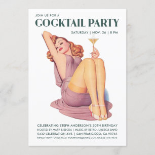 Inbjudningar till Cocktail-partiet Vintage Pin-up