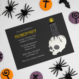 Inbjudningar till Creepy Skull Candle Halloween fe