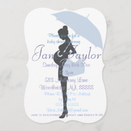 Inbjudningar till Curvy Blue Silhouette Baby Showe