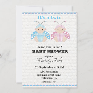 Inbjudningar till Cute Twin Baby Shower