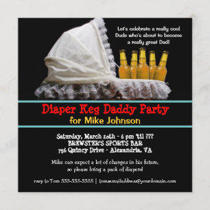 Inbjudningar till Daper Keg Party - Nya pappa Baby