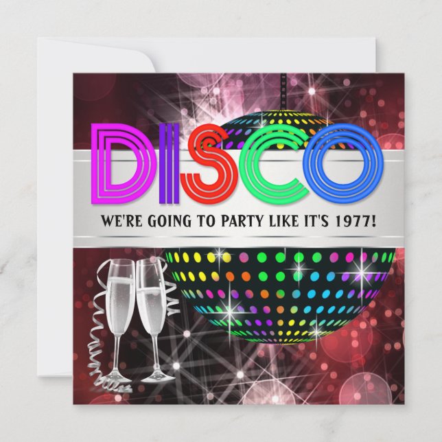 Inbjudningar till Disco Dansfest (Framsida)