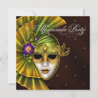 Inbjudningar till elegant Black Guld Masqueraparty