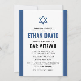 Inbjudningar till elegant blue pub mitzvah