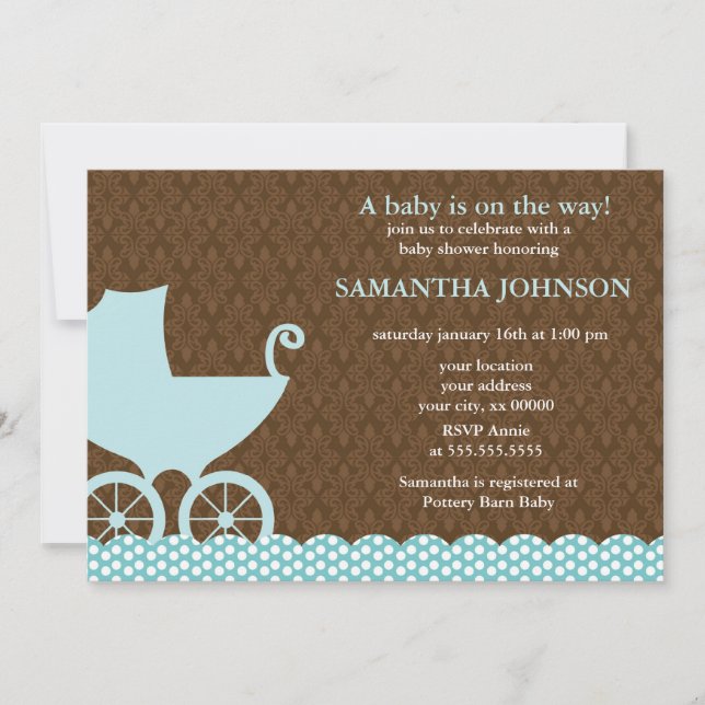 Inbjudningar till Elegant och Baby (Framsida)