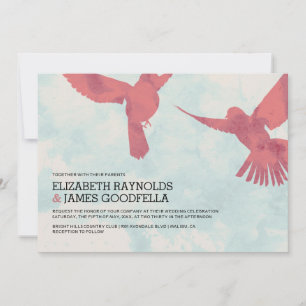 Inbjudningar till Elegant Red Bird Wedding