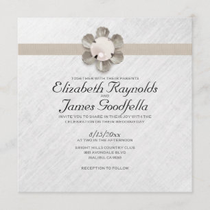 Inbjudningar till Elegant Snöre och Pearl Wedding