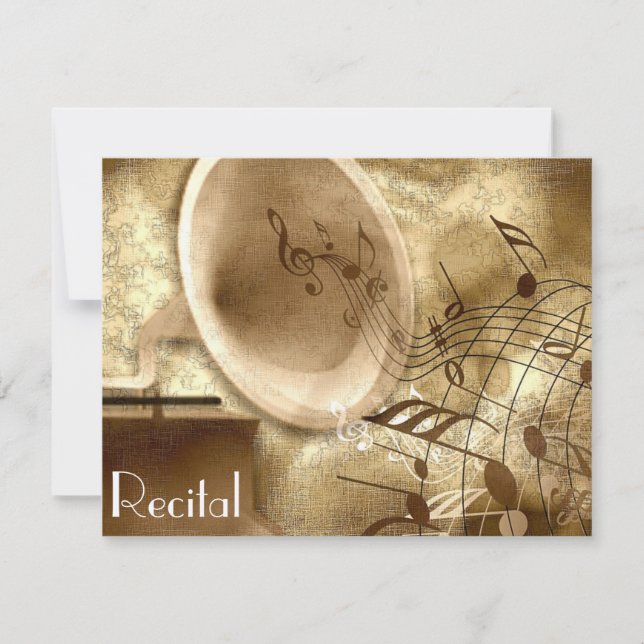Inbjudningar till Elegant Vintage Unisex Music Skä (Framsida)