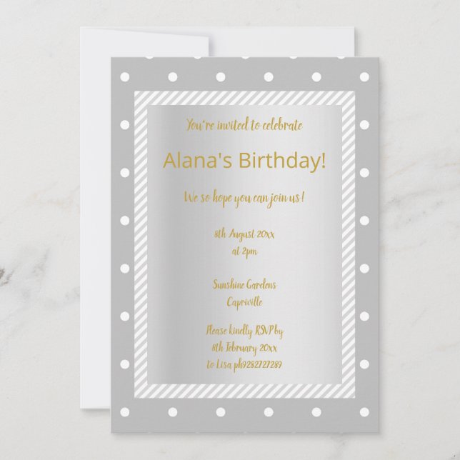 Inbjudningar till eleganter på plats i Silver Gråt (Framsida)