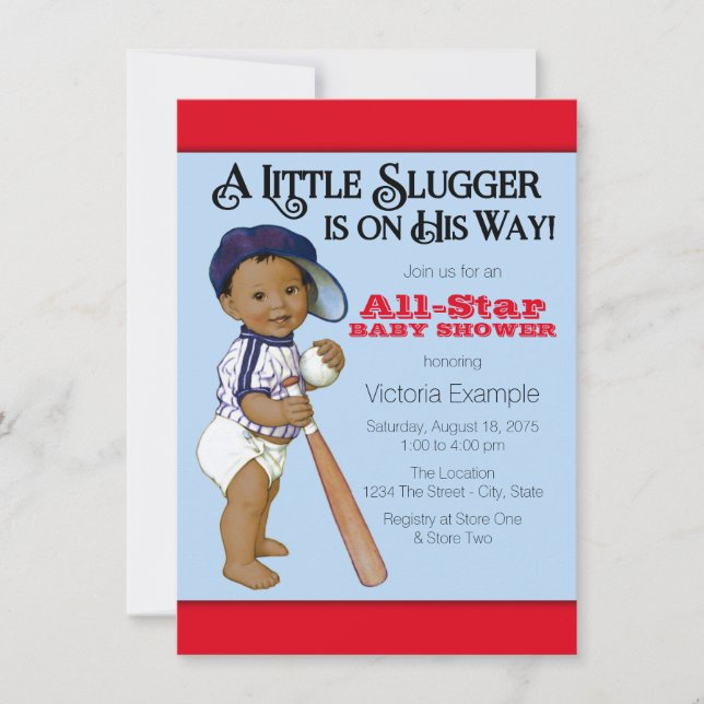 Inbjudningar till Enic Boy Baseball Baby Shower (Framsida)
