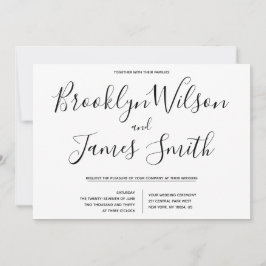 Inbjudningar till enkelt skript-bröllop