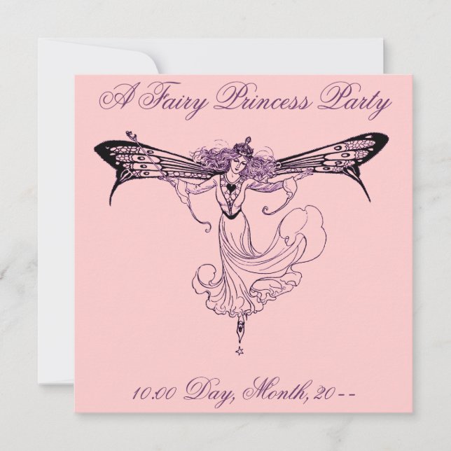 Inbjudningar till Fairy Princess Party (Framsida)