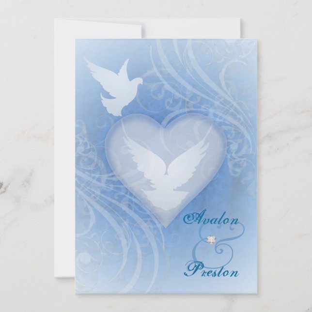 Inbjudningar till Fairy Tale Flourish Blue Princes (Framsida)