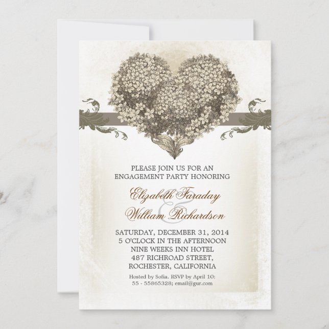 Inbjudningar till förlovningsfesten vintage (Framsida)