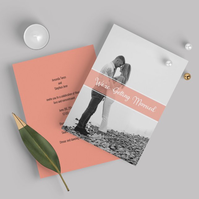 Inbjudningar till fotobröllop med vit Elegant (Skapare uppladdad)