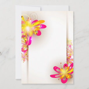 Inbjudningar till Fuchsia och gula blommor