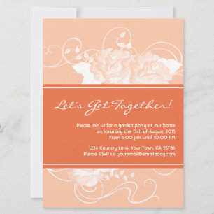 Inbjudningar till Garden Party Tangerine-Blommigte