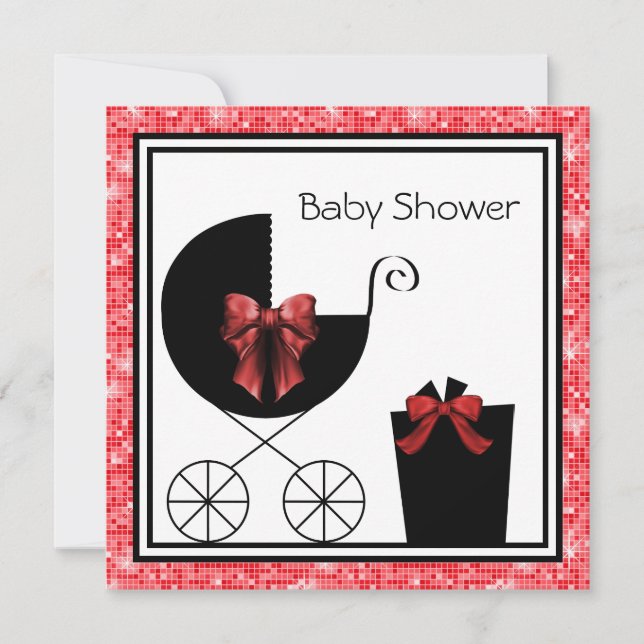 Inbjudningar till Gift Carriage Red & Black Baby S (Framsida)