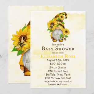 Inbjudningar till Gnome-solrosbin för spädbarn