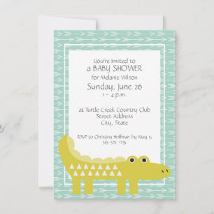 Inbjudningar till grönt Alligator Pojke Shower