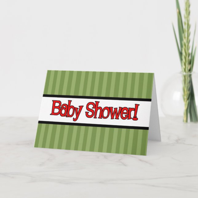 Inbjudningar till grönt Rand Baby Shower (Framsida)
