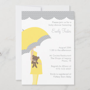 Inbjudningar till gulten Paraplla Baby Shower
