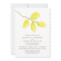 Inbjudningar till gultens katkin-vattenfärgsbröllo