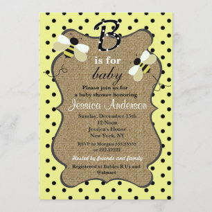 Inbjudningar till humla Baby Shower