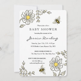 Inbjudningar till humla Baby Shower | Blommigt av