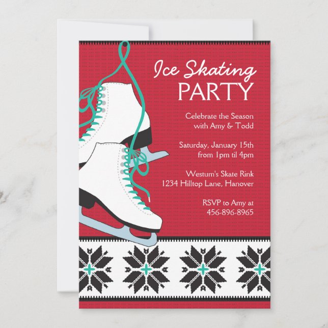 Inbjudningar till Ice Skating Party-grupper (Framsida)