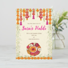 Inbjudningar till indisk bröllops Haldi-ceremoni