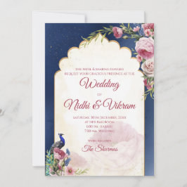 Inbjudningar till indisk påfågel & hinduiska bröll